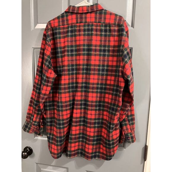 VTG Pendleton Board Shirt Flap Pocket Loop Collar Maclean Tartan Red Wool Men XL - Picture 7 of 7